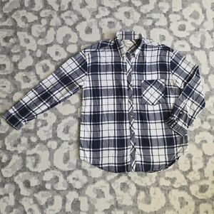 Aritzia Wilfred Free Plaid Flannel Button Down Shirt Size Large